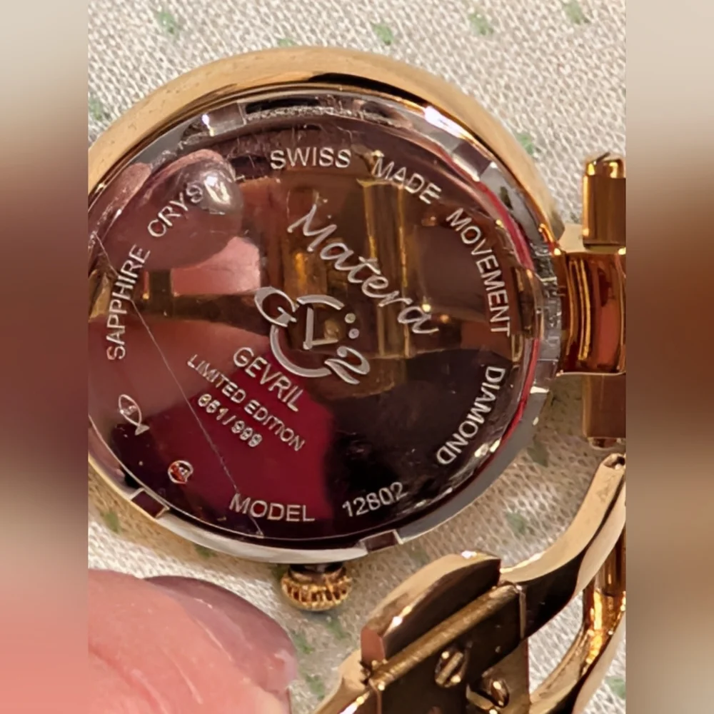 Gv2 By Gevril Matera Diamond Mother of Pearl Dial Ladies Watch